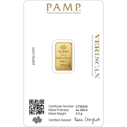 PAMP Fortuna Gold Ingot 2.5gm