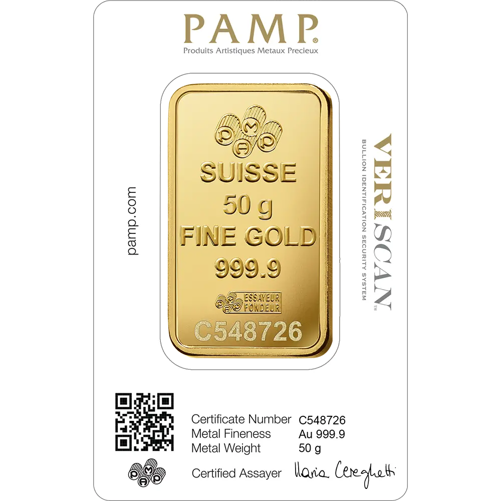 PAMP Fortuna Gold Ingot 50gm