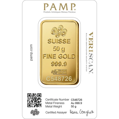 PAMP Fortuna Gold Ingot 50gm