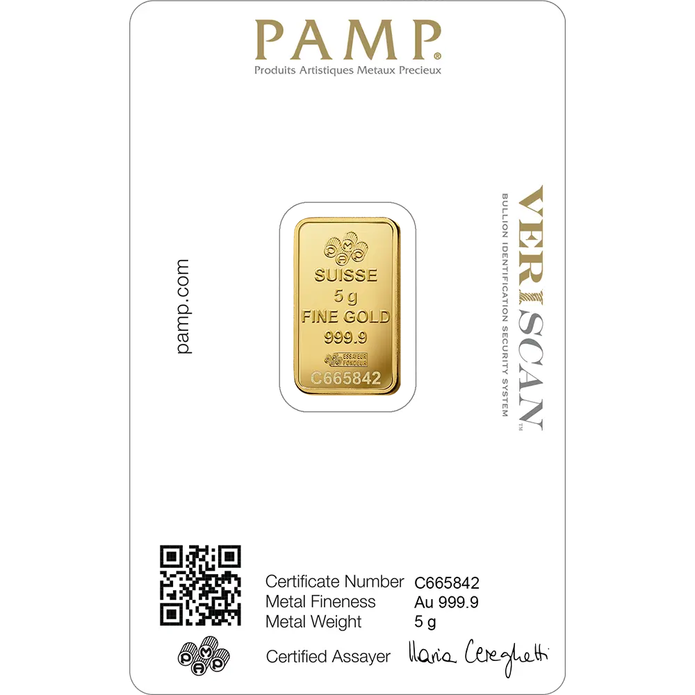 PAMP Fortuna Gold Ingot 5gm